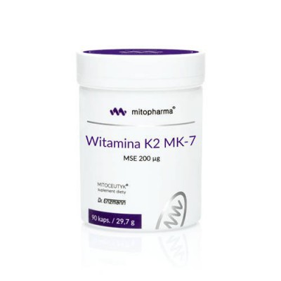 Miniaturka artykułu - MITOPHARMA Witamina K2 MK7 MSE, 90 kaps.