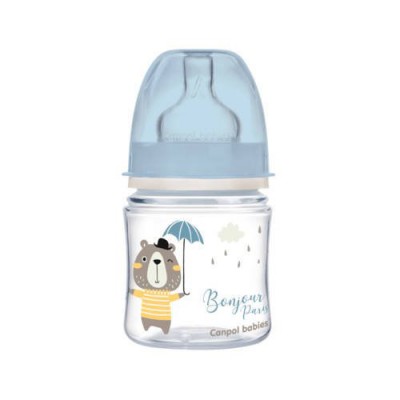 Miniaturka artykułu - CANPOL BABIES butelka szeroka antykolkowa PP EasyStart BONJOUR PARIS blue, 120ml  35/231