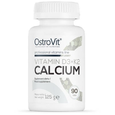 Miniaturka artykułu - OstroVit Vitamin D3+K2+Calcium, 90tabl.