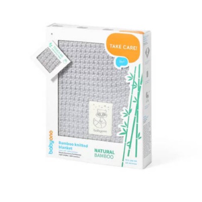 Miniaturka artykułu - BABYONO Kocyk dzianinowy bambusowy 479/04, 1szt.