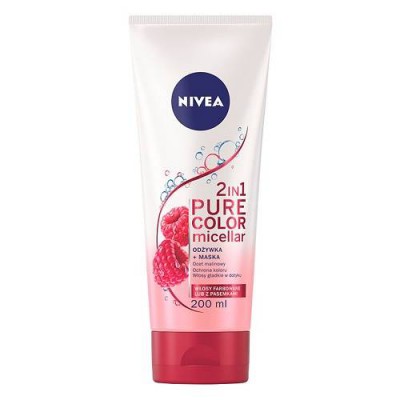 Miniaturka artykułu - NIVEA 2in1 Pure Color Micellar Odżywka do włos&oacute;w farbowanych, 200ml