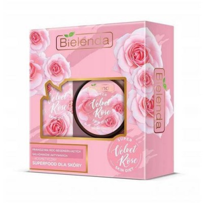 Miniaturka artykułu - BIELENDA Zestaw SUPER SKIN DIET Velvet Rose Olejek pod prysznic, 400ml + Peeling cukrowy, 350g
