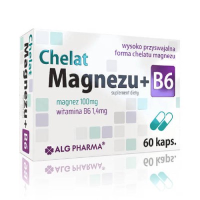 Miniaturka artykułu - Chelat Magnezu + B6, 60 kaps.
