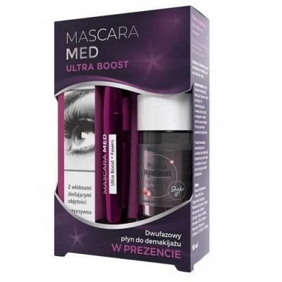 Miniaturka artykułu - MASCARA MED ULTRA BOOST Zestaw Tusz do rzęs, 10ml + Płyn do demakijażu, 50ml