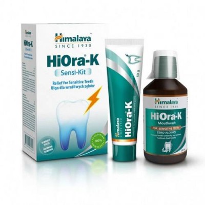 HIMALAYA HIORA-K SENSI KIT Zestaw Pasta do zęb&oacute;w, 50g + Płyn do higieny jamy ustnej, 150ml