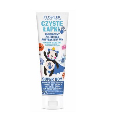 Miniaturka artykułu - FLOS-LEK Czyste Łapki Higieniczny żel do rąk antybakteryjny - Super Boy, 50ml