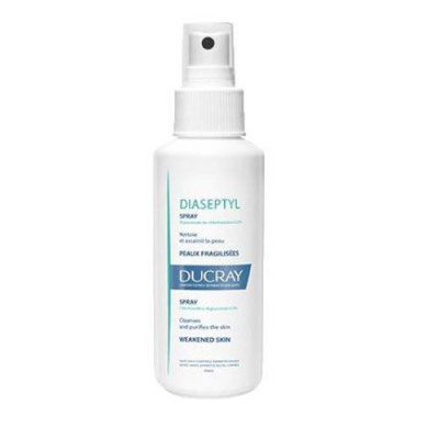 Miniaturka artykułu - Ducray Diaseptyl - spray z chlorhexydyną 0,2% myje i oczyszcza osłabioną sk&oacute;rę 125ml