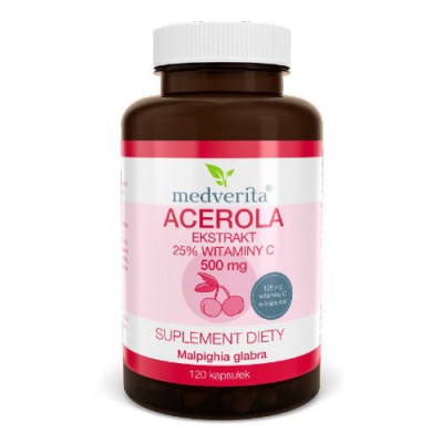 MEDVERITA Acerola 500mg, 120 kapsułek