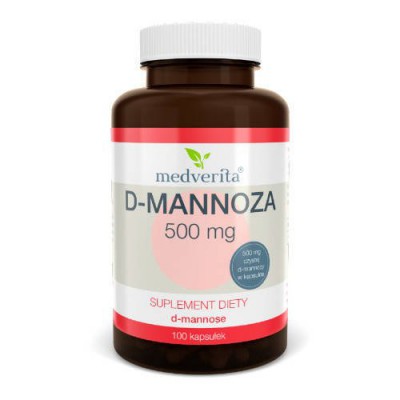 Miniaturka artykułu - MEDVERITA D-Mannoza 500mg, 100kaps.