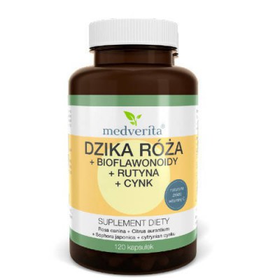 Miniaturka artykułu - MEDVERITA Dzika R&oacute;ża+ Rutyna, 120kaps.