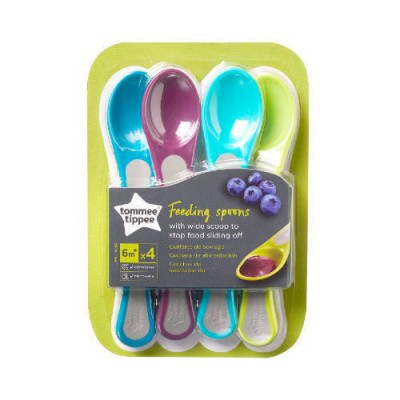 Miniaturka artykułu - Tommee Tippee Szeroka łyżeczka do samodzielnego jedzenia, 4szt.