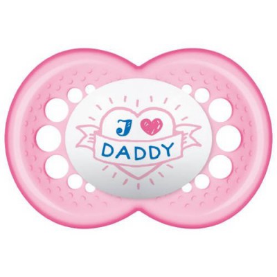 Miniaturka artykułu - MAM Smoczek uspokajający Love&Affection Daddy girl 6m+ 1szt.