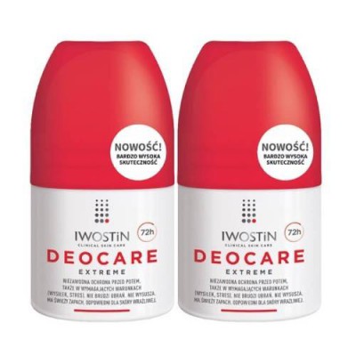 Miniaturka artykułu - IWOSTIN Deocare Extreme Zestaw Antyperspirant, 2x50 ml