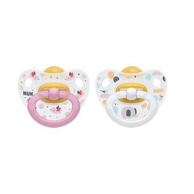 Miniaturka artykułu - NUK Happy Kids Lateksowy smoczek (18-36m) r&oacute;żowy/biały, 2szt.
