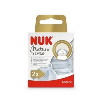 Miniaturka artykułu - NUK Silikonowy smoczek do butelki Nature Sense (6-18m) rozmiar L, 2szt.