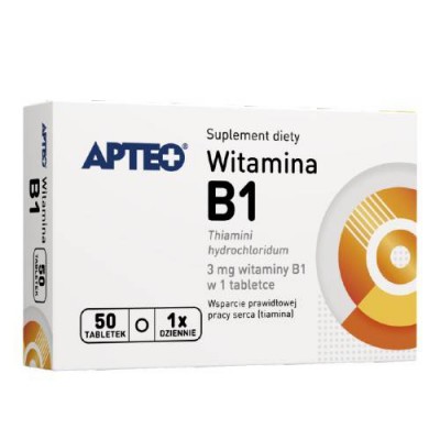 Miniaturka artykułu - APTEO Witamina B1 3 mg, 50 tabletek