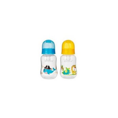 Miniaturka artykułu - AKUKU Butelka niemowlęca 125ml dekorowana mix kolor&oacute;w, 1szt.