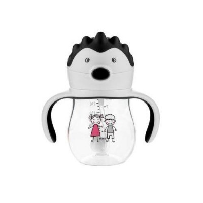 Miniaturka artykułu - AKUKU Bidon ze słomką z odważnikiem szary 250ml, 1szt.