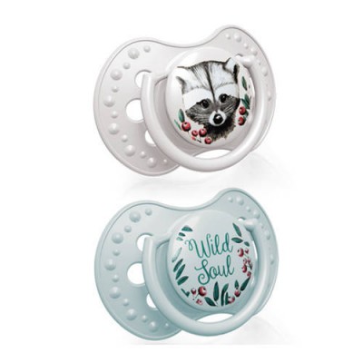Miniaturka artykułu - LOVI Smoczek silikonowy 3-6m Wild Soul miętowo-szary, 2szt.