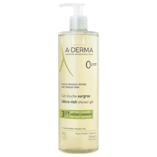 Miniaturka artykułu - A-Derma Żel pod prysznic Ultra bogaty sk&oacute;ra sucha i delikatna, 750 ml