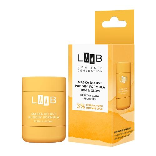 Miniaturka artykułu - AA LAAB Tetra-C Yuzu Puddin' Formula Firm&Glow Maska do ust z witaminą Tetra-C, 15 g