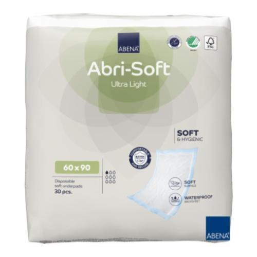 Miniaturka artykułu - ABENA Podkłady higieniczne ABRI-SOFT Ultra Light 60x90cm, 30szt. USZKODZONE OPAKOWANIE FOLIOWE