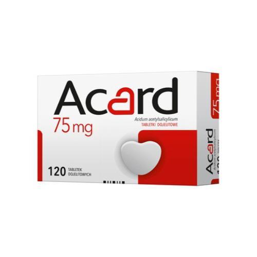 Miniaturka artykułu - Acard 75mg- 120 tabl. USZKODZONE TEKTUROWE OPAKOWANIE