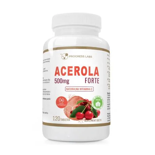 Miniaturka artykułu - Progress Labs Acerola Forte 500 mg, 120 tabl.