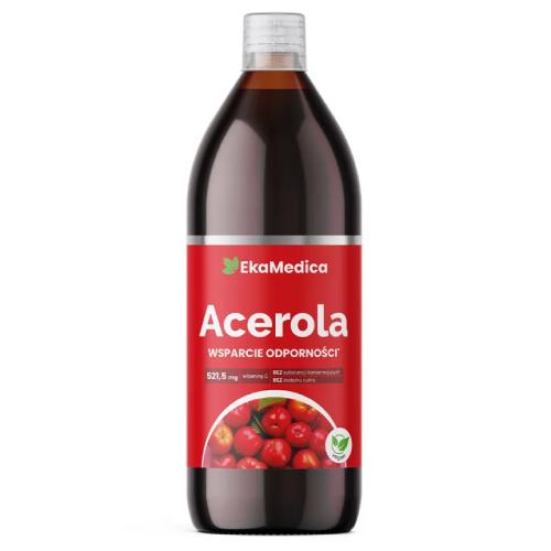 Miniaturka artykułu - Acerola Sok 100%  EkaMedica - 1 l 