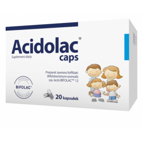Miniaturka artykułu - Acidolac caps, 20 kaps. KR&Oacute;TKA DATA 30.06.2026