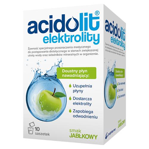 Miniaturka artykułu - Acidolit Elektrolity smak jabłkowy, 10 saszetek