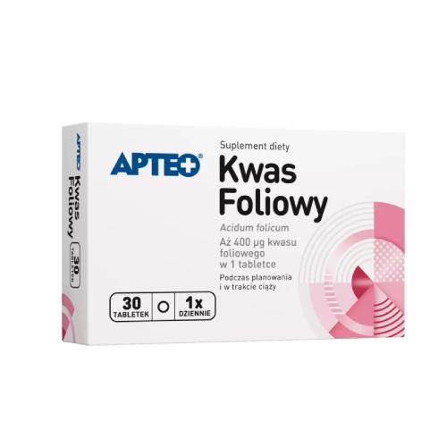 Miniaturka artykułu - Kwas foliowy Acidum Folicum 0,4mg, 30tabl.