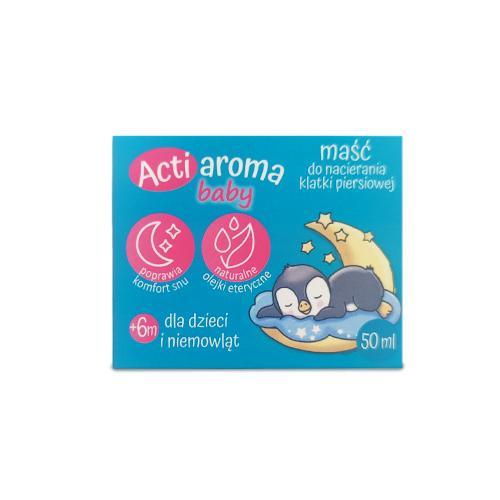 Zdjęcie produktu - Actiaroma Baby Maść do nacierania klatki piersiowej 6m+ ,50 ml KR&Oacute;TKA DATA 30.06.2026