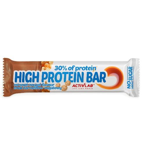 Miniaturka artykułu - ACTIVLAB Baton Proteinowy High Protein Bar nugatowo-karmelowy, 46g