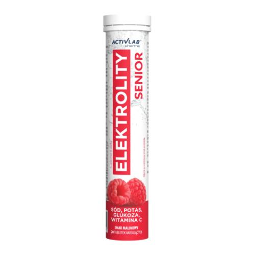 Miniaturka artykułu - Activlab Pharma Elektrolity Senior smak malinowy, 20 tabl. mus.