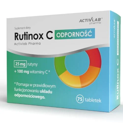 Miniaturka artykułu - ACTIVLAB Rutinox C Odporność, 75 tabletek KR&Oacute;TKA DATA 02.12.2026