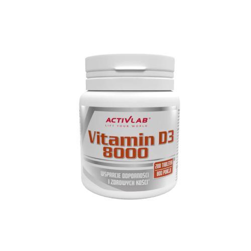 Miniaturka artykułu - Activlab Vitamin D3 8000, 200 tabletek USZKODZONE / USZKODZONA ZAKRĘTKA
