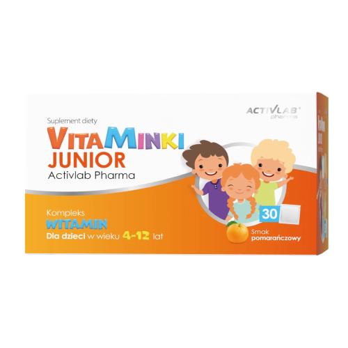 Miniaturka artykułu - ACTIVLAB VitaMinki Junior smak pomarańczowy, 30 saszetek
