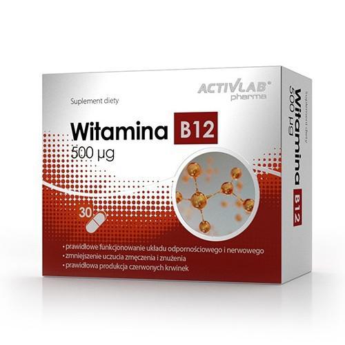 Miniaturka artykułu - ACTIVLAB Witamina B12 500mg, 30 kapsułek KR&Oacute;TKA DATA 18.09.2026