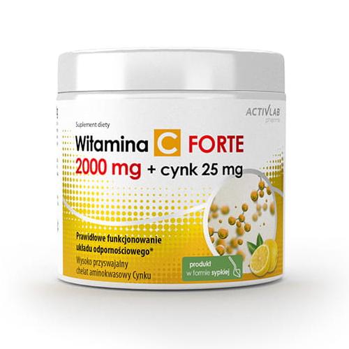Miniaturka artykułu - ACTIVLAB Witamina C 2000 mg + Cynk 25 mg FORTE, 500 g