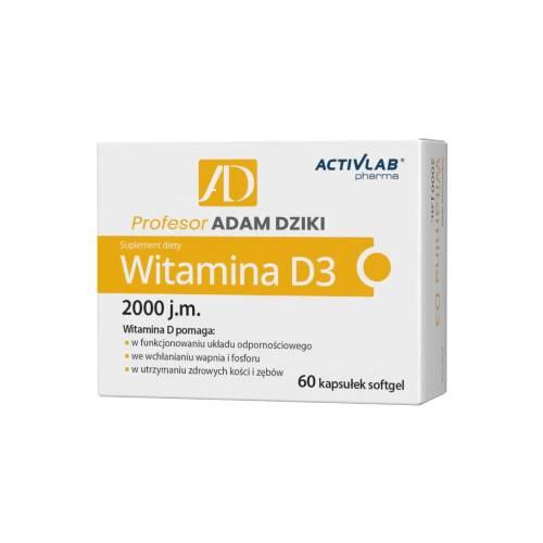 Miniaturka artykułu - Activlab Witamina D3 2000, 60 kaps.