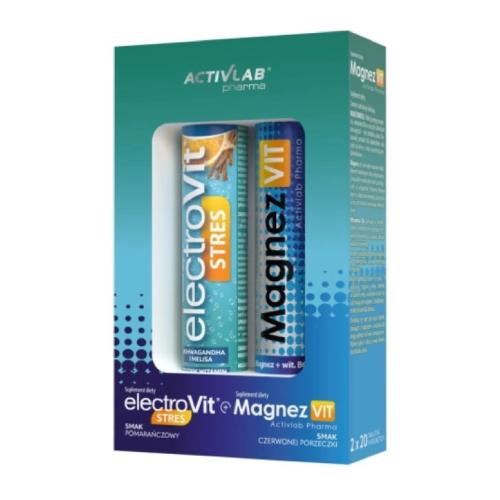 Miniaturka artykułu - ACTIVLAB PHARMA Zestaw ElectroVit Stres pomarańczowy, 20tabl. mus. + MagnezVIT czerwona porzeczka, 20tabl. mus.