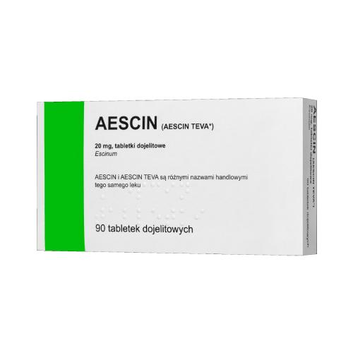 Miniaturka artykułu - Aescin 20 mg, 90 tabletek dojelitowych