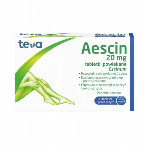 Miniaturka artykułu - Aescin 20mg,  30 tabletek USZKODZONE OPAKOWANIE 