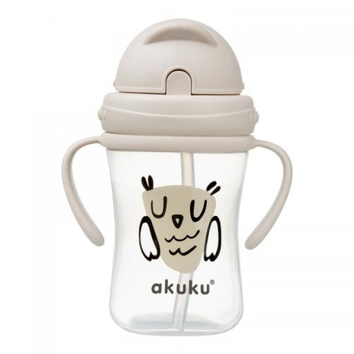 Miniaturka artykułu - AKUKU Bidon z chowaną, wymienną słomką SOWA 9m+, 300ml