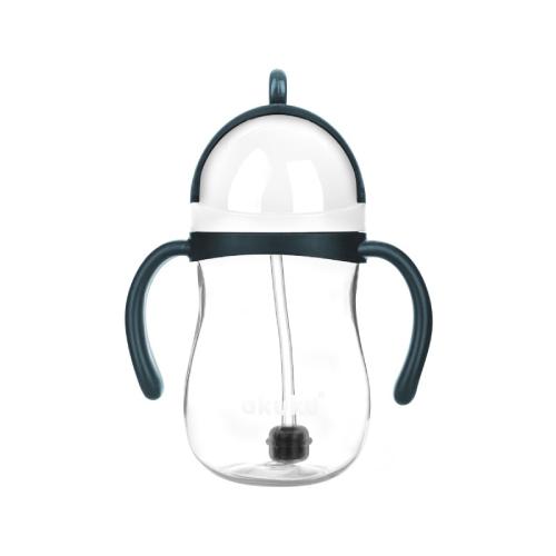 Miniaturka artykułu - AKUKU  Bidon ze słomką z odważnikiem blue/grey A0166, 280ml