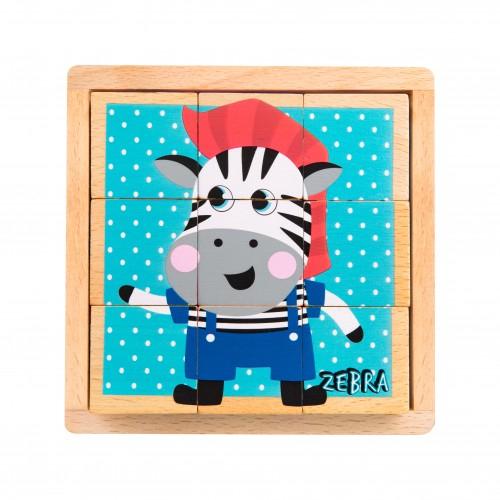Miniaturka artykułu - AKUKU Klocki Drewniane 9 element&oacute;w A0612 3+