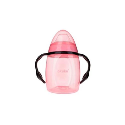 Miniaturka artykułu - AKUKU Kubek niekapek z miękkim ustnikiem r&oacute;żowy 280ml, 1szt.