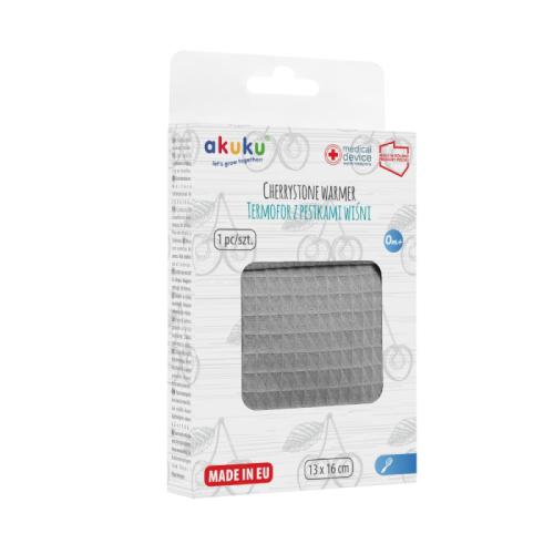 Miniaturka artykułu - AKUKU Termofor z pestkami wiśni A0635 szary 0+