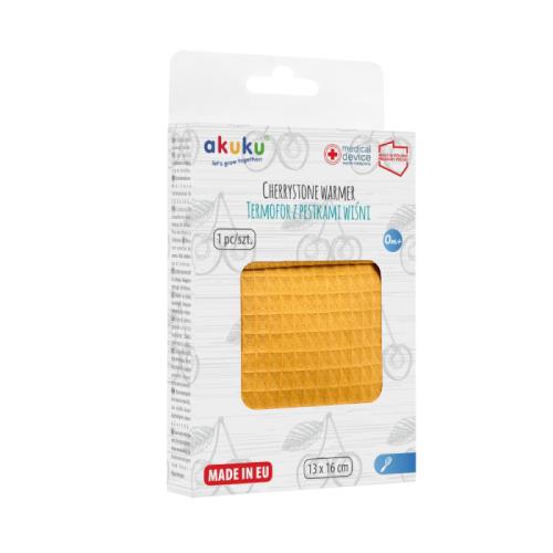 Miniaturka artykułu - AKUKU Termofor z pestkami wiśni A0635 ż&oacute;łty 0m+